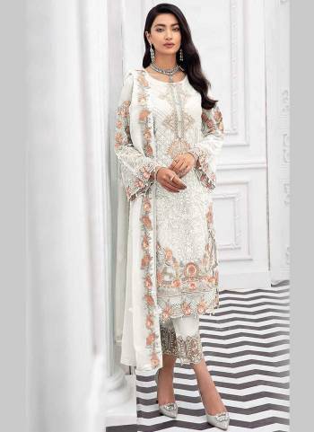 For A Beautiful Look,Grab These Suit in All Over Fine Colored Pair With Bottom And Dupatta.These Top Is Fabricated On Faux Georgette Pair With Santoon Bottom And Nazmin Dupatta.its Beautified With Heavy Designer Embroidery Work.