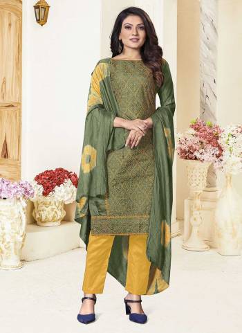 For A Casual Wear,Grab These Suit in Fine Colored Pair With Bottom And Dupatta.These Top Is Fabricated On Parampara Silk Pair With Cotton Bottom And Xhinon Dupatta.Its Beautified With Designer Embroidery And Printed Work.