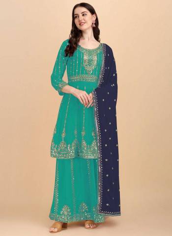 For A Beautiful Look,Grab These Suit in All Over Fine Colored Pair With Bottom And Dupatta.These Top And Bottom Are Fabricated On Faux Georgette Pair With Faux Georgette Dupatta.its Beautified With Designer 7MM Sequance Embroidery Work.