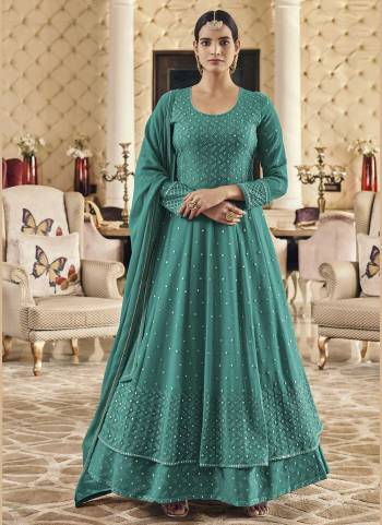 Looking Different in These Beautiful Colored Anarkali Suit Pair With Bottom And Dupatta.These Top is Fabricated On Faux Georgette Pair With Santoon Bottom And Nazmin Dupatta.Its Beautified With Heavy Thread, Embroidery,Swarovski Work.