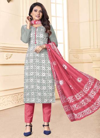 Grab These Suit in Fine Colored.These Top And Dupatta Are Fabricated On Godwal Pair With Cotton Bottom.Its Beautified With Designer Batik Printed Work.