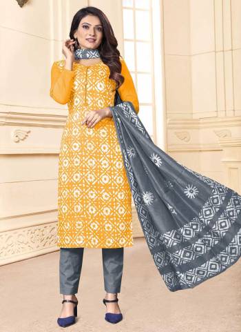 Grab These Suit in Fine Colored.These Top And Dupatta Are Fabricated On Godwal Pair With Cotton Bottom.Its Beautified With Designer Batik Printed Work.