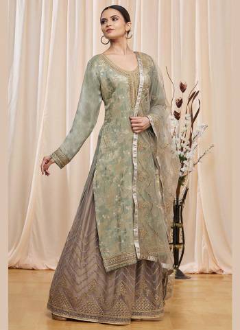 For A Designer Look,Grab These Plazzo Suit in Fine Colored Pair With Bottom And Dupatta.These Top Is Fabricated On Dolla Jacquard Pair With Net Bottom And Dupatta.Its Beautified With Wevon Designer,Embroidery,Stone Work.