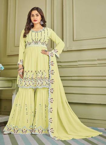 Grab These Suit in Fine Colored Pair With Bottom And Dupatta.These Top And Bottom Are Fabricated On Faux Georgette Pair With Faux Georgette Dupatta.Its Beautified With Designer Multy,Real Mirror Embroidery Work.