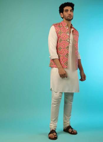 Grab These Traditional Looking Mens Wear in Fine Colored.These Kurta is Fabricated On Rayon Pair With Cotton Bottom And Satin Jacket.Its Beautified With Designer Printed Work.