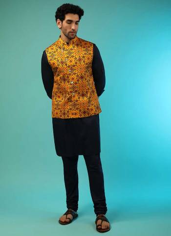 Grab These Traditional Looking Mens Wear in Fine Colored.These Kurta is Fabricated On Rayon Pair With Cotton Bottom And Satin Jacket.Its Beautified With Designer Printed Work.