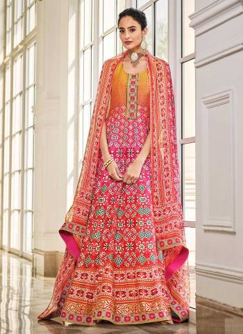 For A Different Look,Grab These Heavy Designer Gown in Fine Colored Pair With Bottom And Dupatta.These Gown Is Fabricated On Killer Silk Pair With Cotton Bottom And Chinon Chiffon Dupatta.Its Beautified With Designer Digital Peinted, Embroidery Work.