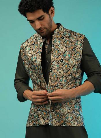 Grab These Beautiful Colored Mens Wear Jacket.These Jacket is Fabricated On Satin.Its Beautified With Designer Printed Work.Buy Now