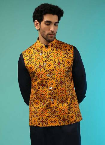 Grab These Beautiful Colored Mens Wear Jacket.These Jacket is Fabricated On Satin.Its Beautified With Designer Printed Work.Buy Now