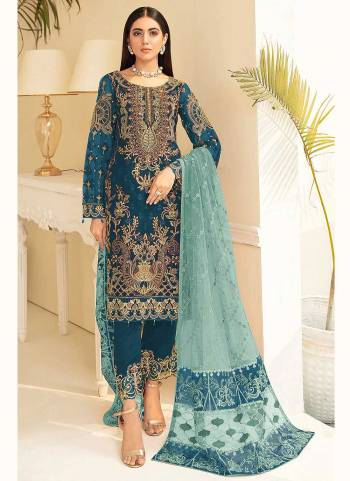 For A Beautiful Look,Grab These Suit in Fine Colored Pair With Bottom And Dupatta.These Top Is Fabricated On Faux Georgette Pair With Santoon Bottom And Butterfly Net Dupatta.Its Beautified With Heavy Designer Embroidery Work.