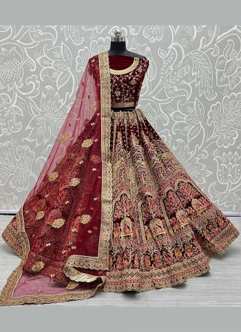 Grab These Heavy Designer Lehenga Choli in Fine Colored Pair With Blouse And Dupatta.These Blouse And Lehenga Are Fabricated On Velvet Pair With Soft Net Dupatta.Its Beautified With Heavy Designer Work.