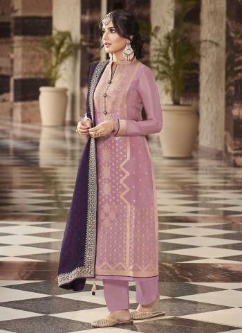 Grab These Designer Plazzo Suit in Fine Colored.These Top is Fabricated On Viscose Dola Silk Pair With Dull Santoon And Silk Georgette Dupatta.Its Beautified With Wevon Designer, Embroidery,Swarovski Work.