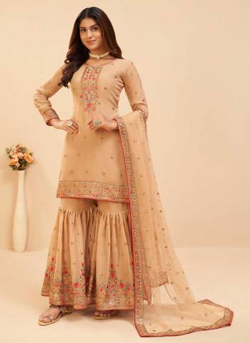 Grab These Designer Sharara Suit in Fine Colored.These Top And Bottom Are Fabricated On Georgette Pair With Georgette Dupatta.Its Beautified With Heavy Thread,Sequance,Mattie Embroidery Work.