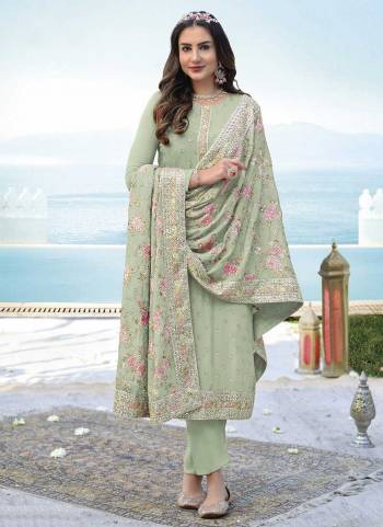 Grab These Suit in Fine Colored Pair With Bottom And Dupatta.These Top And Dupatta Are Fabricted On Faux Georgette Pair With Santoon Bottom.Its Beautified With Heavy Multy,Sequance Embroidery Work.