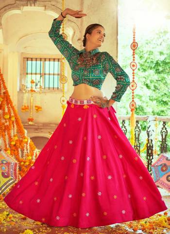 For A Beautiful Looking Skirt And Top in Fine Colored.These Top is Fabricated On Gajji Silk Pair With Cotton Skirt.Its Beautified With Printed,Embroidery Work.