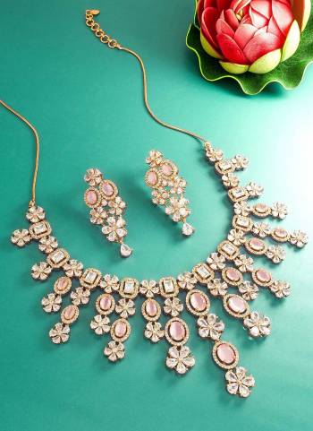 Grab These Beautifil Colored Necklace.These Necklace is Come Alloy Material And Beautified With American Diamond Work.