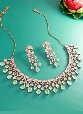 Grab These Beautifil Colored Necklace.These Necklace is Come Alloy Material And Beautified With American Diamond Work.