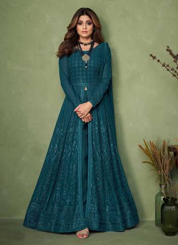 Grab These Designer Suit in Fine Colored Pair With Bottom And Dupatta.These Top And Dupatta Are Fabricated On Georgette Pair With Santoon Bottom.Its Beatified With Heavy Thread,Sequance Embroidery Work.