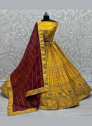 For A Designer Look,Grab These Heavy Designer Lehenga in Fine Colored Pair With Blouse And Dupatta.These Blouse And Lehenga Are Fabricated On Silk Pair With Organza Dupatta.Its Beautified With Heav Designer Work.