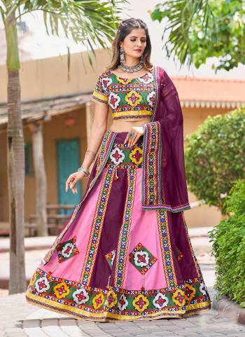 Grab These Traditional Lehenga Choli in Fine Colored Pair With Blouse And Dupatta.These Lehenga is Fabricated On Cotton Pair With Banglori,Cotton Blouse And Nazmin Dupatta.Its Beautified With Designer Real Mirror Embroidery Work.