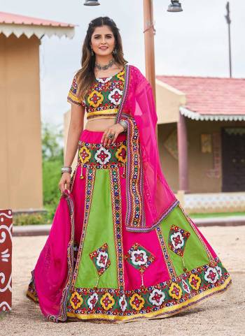 Grab These Traditional Lehenga Choli in Fine Colored Pair With Blouse And Dupatta.These Lehenga is Fabricated On Cotton Pair With Banglori,Cotton Blouse And Nazmin Dupatta.Its Beautified With Designer Real Mirror Embroidery Work.