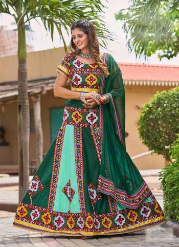 Grab These Traditional Lehenga Choli in Fine Colored Pair With Blouse And Dupatta.These Lehenga is Fabricated On Cotton Pair With Banglori,Cotton Blouse And Nazmin Dupatta.Its Beautified With Designer Real Mirror Embroidery Work.