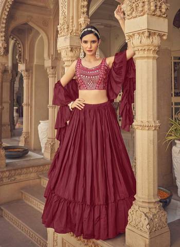 Grab These Beautiful Colored Lehenga Choli in Fine Colored Pair With Blouse And Dupatta.These Lehenga And Dupatta Are Fabricated On Chinon Pair With Art Silk.Its Beautified With Designer Thread,Mirror Embroidery Work.