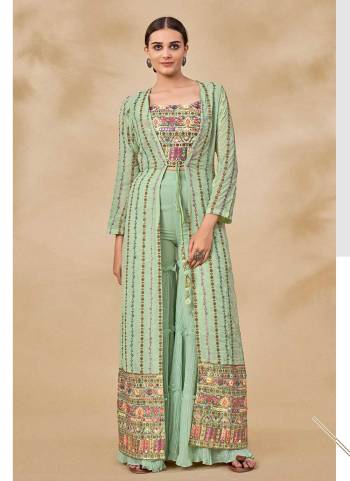 For A Different Look,Grab These Designer Readymade Sharara Suits in All Over Pretty Colored Pair With Sharara And Jacket.These Suits is All Over Georgette Base Fabric With Designer Work.Buy Now These Suits For Up Coming Wedding Season