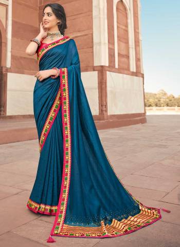 Grab These Saree in Fine Colored Pair With Blouse.These Saree Are Vichitra Silk and Blouse Are Brocade Fabricated.Its Beautified With Heavy Embroidery  Designer Work .