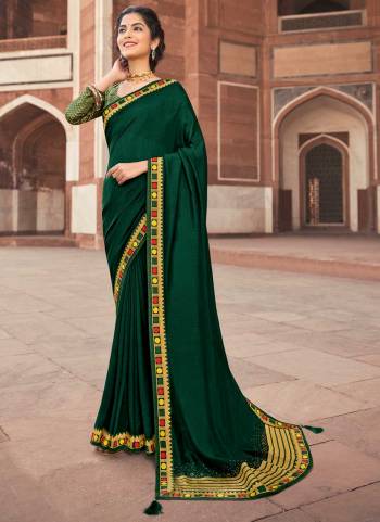 Grab These Saree in Fine Colored Pair With Blouse.These Saree Are Vichitra Silk and Blouse Are Brocade Fabricated.Its Beautified With Heavy Embroidery  Designer Work .