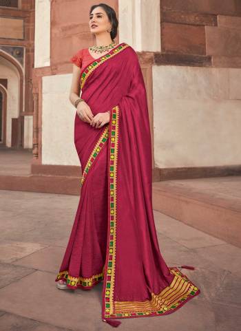 Grab These Saree in Fine Colored Pair With Blouse.These Saree Are Vichitra Silk and Blouse Are Brocade Fabricated.Its Beautified With Heavy Embroidery  Designer Work .