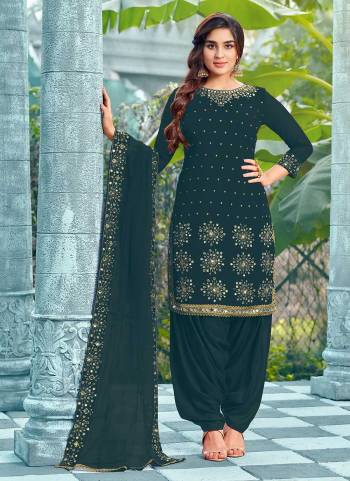 Grab These Beautiful Colored Patiala Suit Pair With Bottom And Dupatta.These Top is Fabricated On Faux Georgette Pair With Dull Santoon Bottom And Net Dupatta.Its Beautified With Real Mirror Designer Work. 