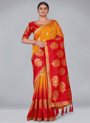 Grab These Festive Wear Saree in Fine Colored Pair With Blouse.These Saree And Blouse Are Fabricated On Banarasi Silk.Its Beautified With Wevon Designer,Embroidery Work.