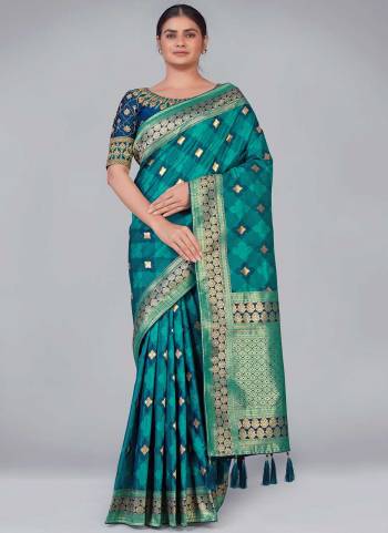 Grab These Festive Wear Saree in Fine Colored Pair With Blouse.These Saree And Blouse Are Fabricated On Banarasi Silk.Its Beautified With Wevon Designer,Embroidery Work.