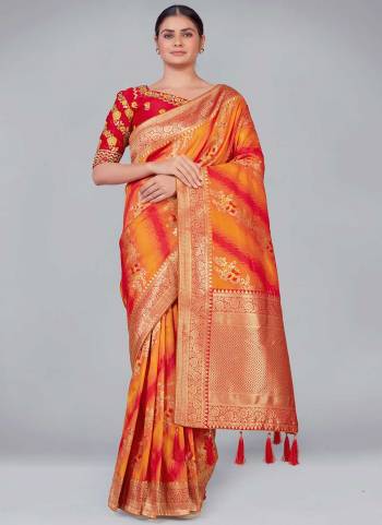 Grab These Festive Wear Saree in Fine Colored Pair With Blouse.These Saree And Blouse Are Fabricated On Banarasi Silk.Its Beautified With Wevon Designer,Embroidery Work.