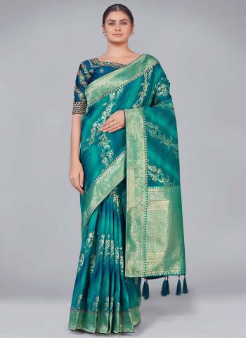 Grab These Festive Wear Saree in Fine Colored Pair With Blouse.These Saree And Blouse Are Fabricated On Banarasi Silk.Its Beautified With Wevon Designer,Embroidery Work.