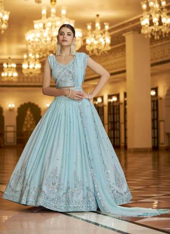 Grab These Beautiful Colored Lehenga Choli.These Leheng and Blouse Are Fabricated On Georgette Pair With Georgette Dupatta.Its Beautified With Heavy Thread,Sequance Embroidery Work.