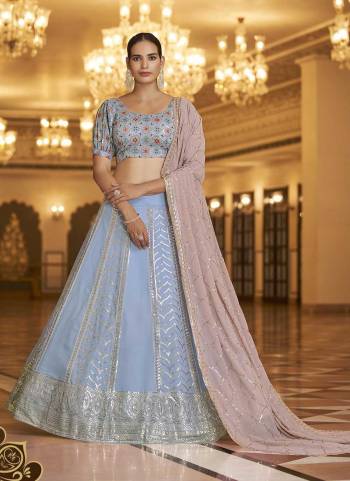 Grab These Beautiful Colored Lehenga Choli.These Leheng and Blouse Are Fabricated On Georgette Pair With Georgette Dupatta.Its Beautified With Heavy Thread,Sequance Embroidery Work.