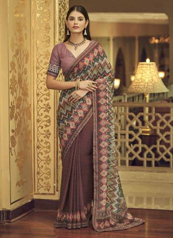 Grab These Fine Colored Saree Pair With Blouse.These Saree And Blouse Are Fabricated On Georgette.Its Beautified With Printed,Thread,Sequance Embroidery Work.