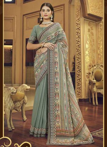 Grab These Fine Colored Saree Pair With Blouse.These Saree And Blouse Are Fabricated On Georgette.Its Beautified With Printed,Thread,Sequance Embroidery Work.