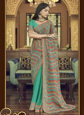 Grab These Fine Colored Saree Pair With Blouse.These Saree And Blouse Are Fabricated On Georgette.Its Beautified With Printed,Thread,Sequance Embroidery Work.