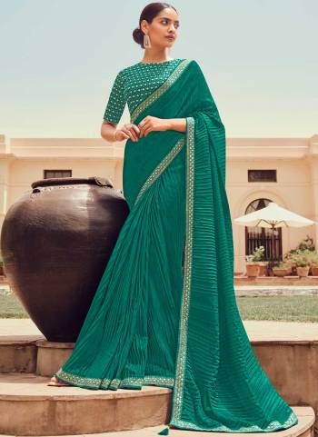 Grab These Beautiful Colored Saree Pair With Blouse.These Saree is Fabricated On Vichitra Silk Pair With Phantom Silk Blouse.Its Beautified With Crush Saree,Jari,Resham Embroidery Work.