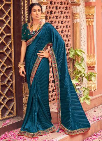 Grab These Beautiful Colored Saree Pair With Blouse.These Saree is Fabricated On Vichitra Silk Pair With Phantom Silk Blouse.Its Beautified With Crush Saree,Jari,Resham Embroidery Work.