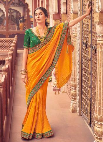 Grab These Beautiful Colored Saree Pair With Blouse.These Saree is Fabricated On Vichitra Silk Pair With Phantom Silk Blouse.Its Beautified With Crush Saree,Jari,Resham Embroidery Work.