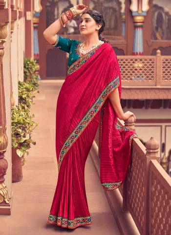 Grab These Beautiful Colored Saree Pair With Blouse.These Saree is Fabricated On Vichitra Silk Pair With Phantom Silk Blouse.Its Beautified With Crush Saree,Jari,Resham Embroidery Work.