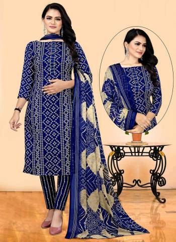 Grab These Casual Wear Suit in Fine Colored.These Top And Bottom Are Fabricated On Cotton Pair With Chiffon Dupatta.Its Beautified With Designer Printed,Nack Button Work.