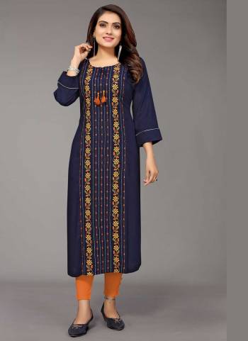 Grab These Beautiful Colored Kurti.These Kurti is Fabricated On Viscose Rayon Come With Thread Embroidery Work.