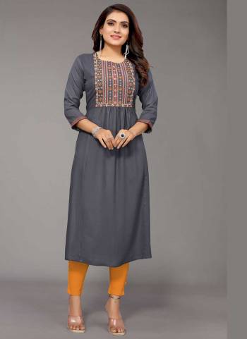 Grab These Beautiful Colored Kurti.These Kurti is Fabricated On Viscose Rayon Come With Thread Embroidery Work.