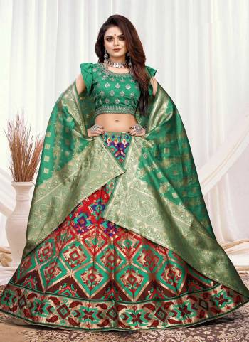 Grab These Beautiful Lehenga In Fine Colored.These Lehenga And Dupatta Are Fabricated On Banarasi Silk Pair With Modal Chanderi Blouse.Its Beautified With  Wevon Designer,Embroidery Work. 