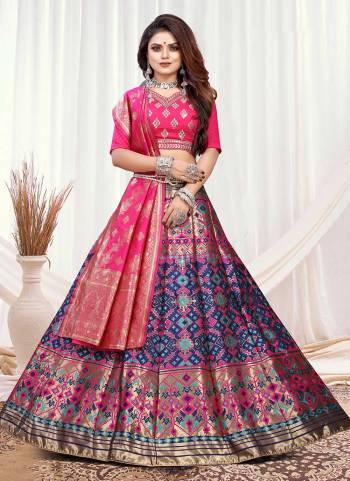 Grab These Beautiful Lehenga In Fine Colored.These Lehenga And Dupatta Are Fabricated On Banarasi Silk Pair With Modal Chanderi Blouse.Its Beautified With  Wevon Designer,Embroidery Work. 